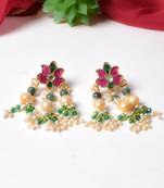 Gold alloy ishaana kundan earrings