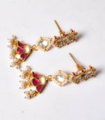 Gold alloy itika kundan earrings