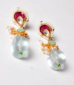 Gold alloy falguni kundan earrings