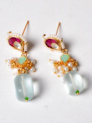Gold alloy falguni kundan earrings 2