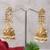 Gold alloy chanchala kundan jhumka earrings