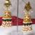 Gold alloy drishya kundan big size jhumka earrings