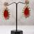 Gold alloy norah polki ruby earrings
