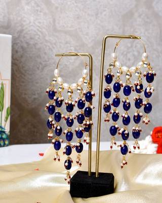Gold alloy ajani chandbali earrings 1