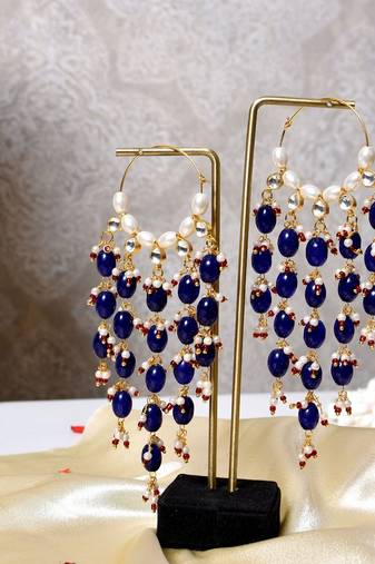 Gold alloy ajani chandbali earrings