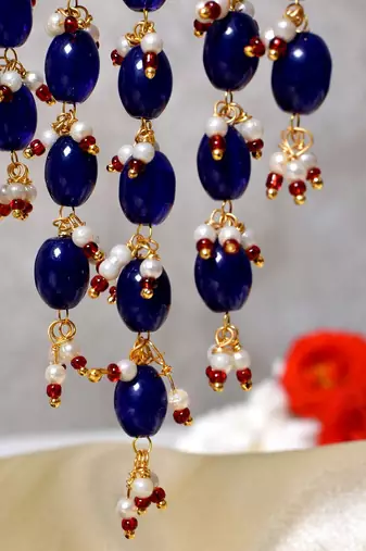 Gold alloy ajani chandbali earrings