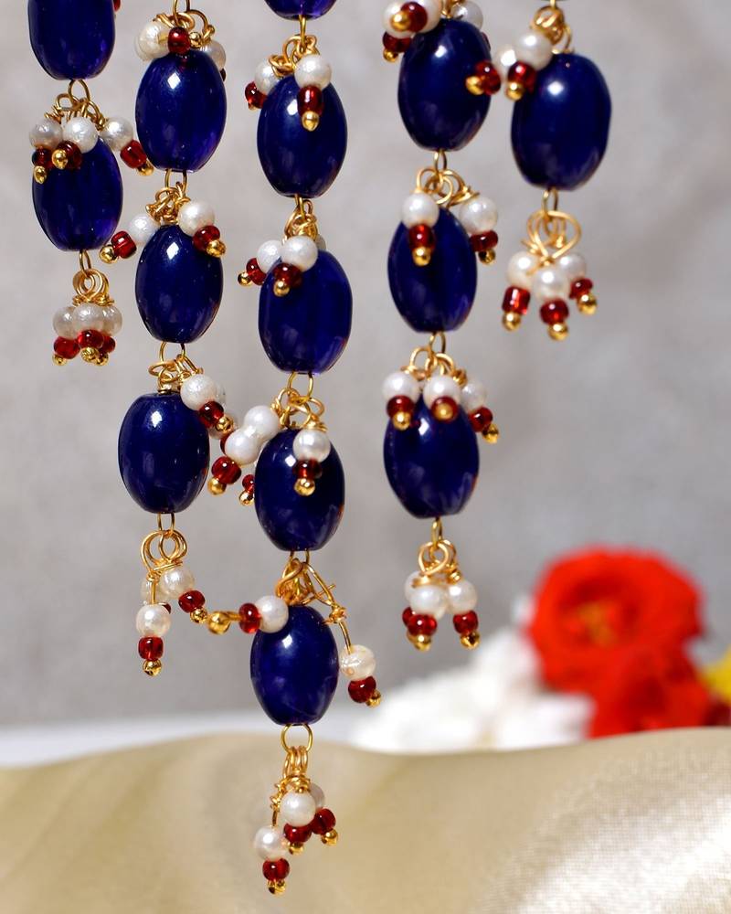 Gold alloy ajani chandbali earrings