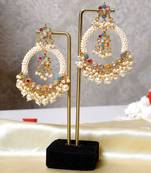 Gold alloy alya chandbali earrings   multicolor