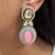 Silver alloy pinkney diamond earrings