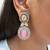Silver alloy pinkney diamond earrings