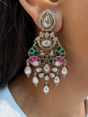 Gold alloy vama polki earrings 2