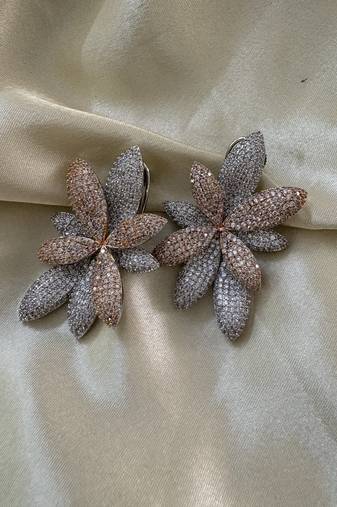 Silver alloy jessica diamond dangler earrings