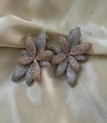 Silver alloy jessica diamond dangler earrings