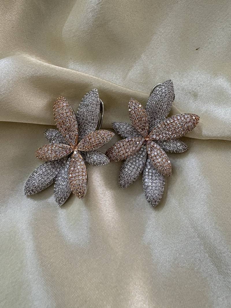 Silver alloy jessica diamond dangler earrings