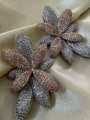 Silver alloy jessica diamond dangler earrings 2