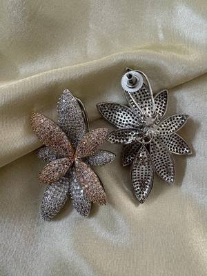 Silver alloy jessica diamond dangler earrings 3