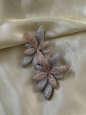 Silver alloy jessica diamond dangler earrings 4
