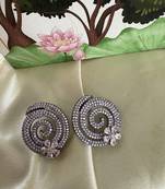 Gold alloy pansy stud earrings