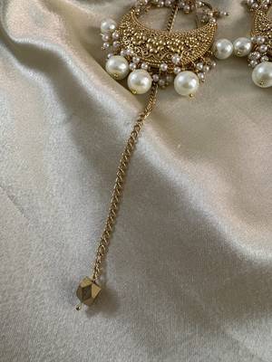 Gold alloy ishqiya chandbali earrings  pearls 3