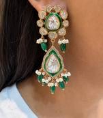 Gold alloy cherished polki earrings