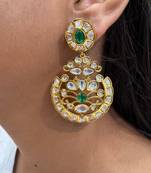 Gold alloy rudra polki chandbali