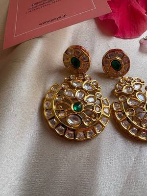 Gold alloy rudra polki chandbali 4