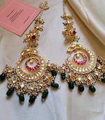 Gold alloy vritika kundan chandbali