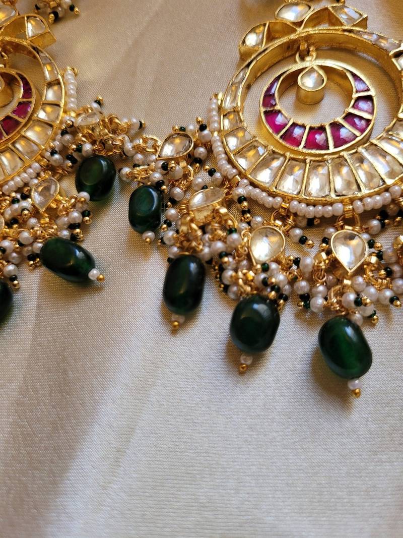 Gold alloy vritika kundan chandbali