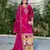pink zari embroidered chinon silk palazzo suit