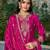Pink embroidered chinon free size stitched palazzo style salwar suit