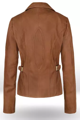 women's brown lambskin leather biker jacket classic moto zip style featured