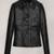 Women’s black minimalist biker style leather cropped jacket genuine lambskin