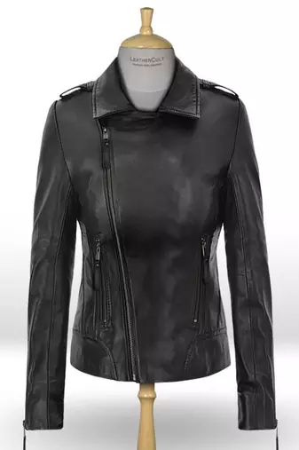 Women’s soft  blackleather  jacket handmade western cowgirl biker style