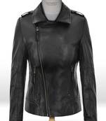 Women’s soft  blackleather  jacket handmade western cowgirl biker style