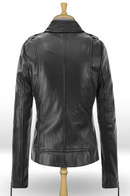 women's genuine lambskin leather biker jacket classic moto zip style modern stylish 4