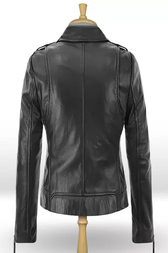 women's genuine lambskin leather biker jacket classic moto zip style modern stylish