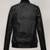 Women’s black leather short jacket cropped slim fit classic style coat