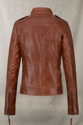 women's black lambskin leather biker jacket classic moto zip style authentic exclusive 3