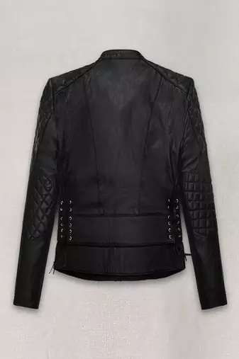 women's black lambskin leather biker jacket premium quilted design premium