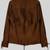 Women’s brown suede leather fringe design  biker jacket slim fit
