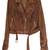 Women’s brown suede lambskin leather fringe design  biker jacket slim fit