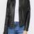 Women’s real lambskin black leather jacket western style motorcycle