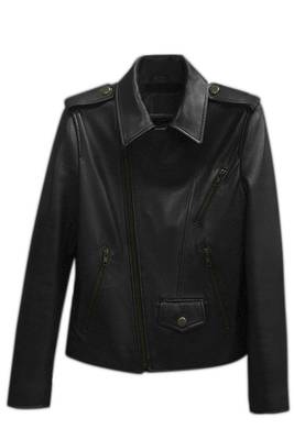 women's black lambskin leather biker jacket classic moto zip style authentic genuine 1