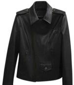 Women’s black genuine soft leather handmade casual biker style