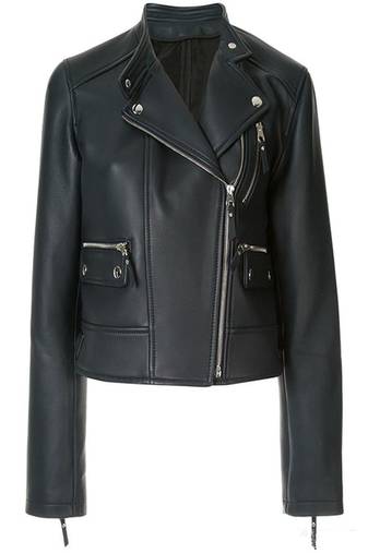 women's black lambskin leather biker jacket classic moto zip style authentic superior