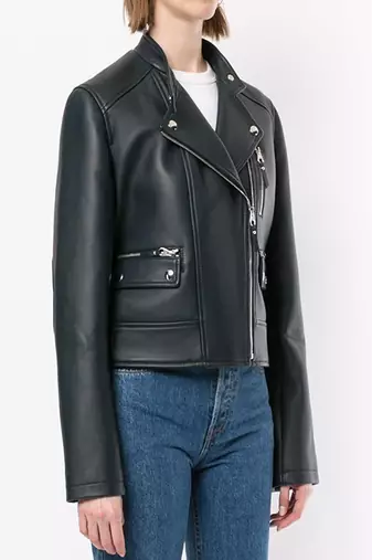 women's black lambskin leather biker jacket classic moto zip style authentic superior