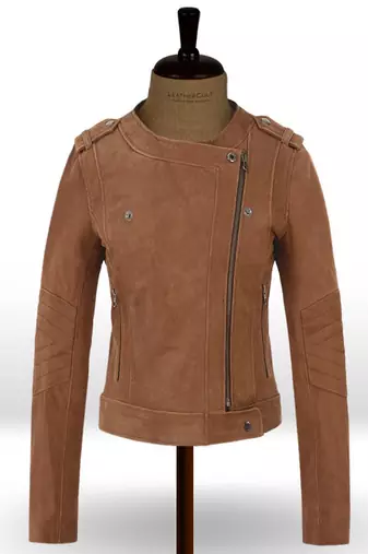 women's black suede leather biker jacket classic moto zip style premium