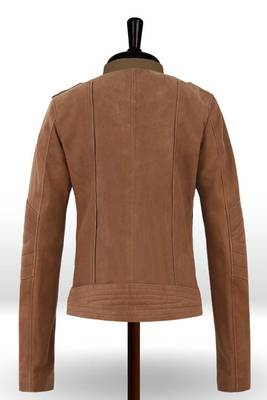 women's black suede leather biker jacket classic moto zip style premium 3