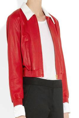 women's white lambskin leather jacket classic zip up style premium 2