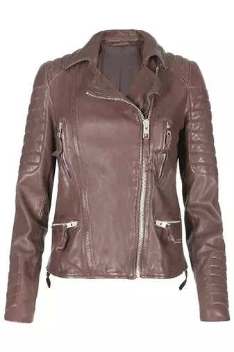 women's brown lambskin leather jacket classic zip up style premium